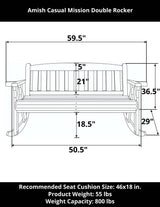 Amish Casual Heavy Duty Mission Outdoor Double Rocker
