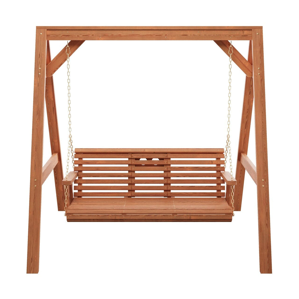 Amish Casual Console Porch Swing with A-Frame Stand