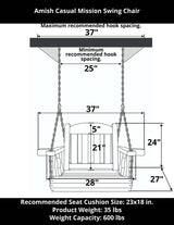 Heavy Duty Outdoor Wood Swing Chair - Cedar Clearcoat