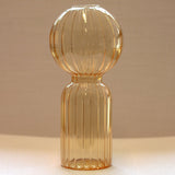 Apricot Ribbed Vase - Pair