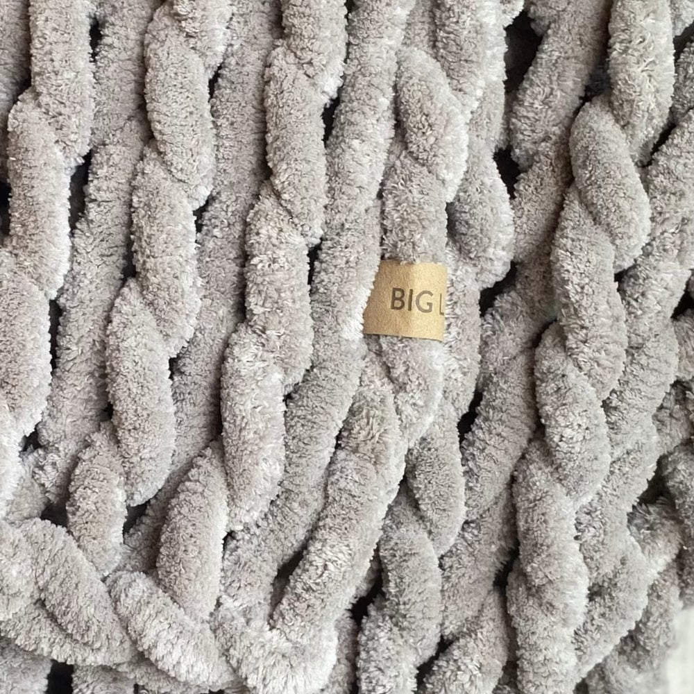 Infinite Chunky Knit Blanket, Minky, 43” x 70”, Mist