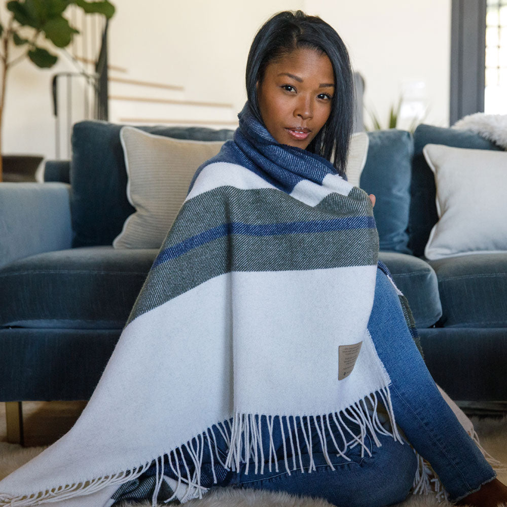 Peace Mother Earth Lambswool Blanket, 48” x 72”