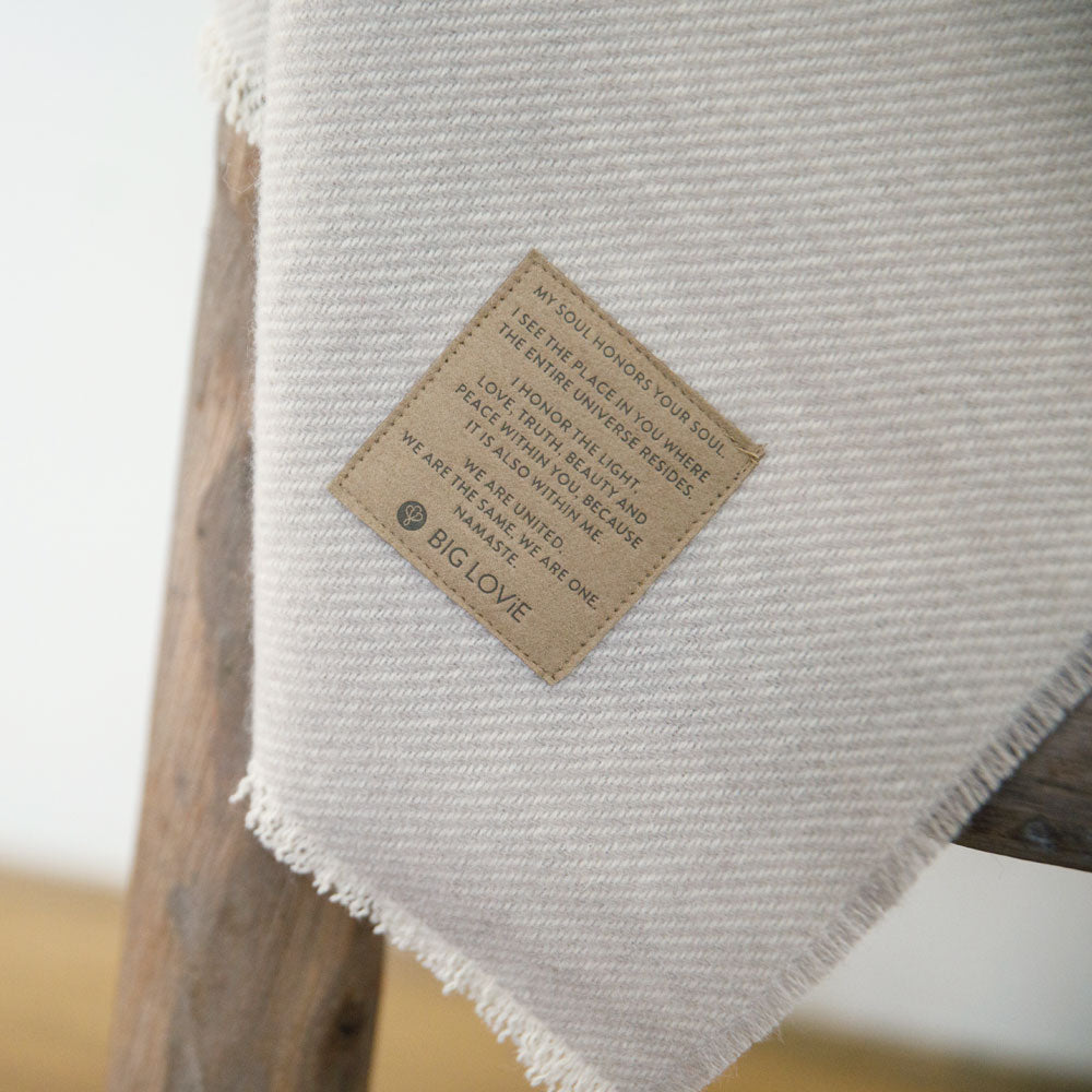 Peace Namaste Lambswool Blanket, 48” x 72”