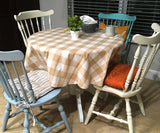 Beige Gingham Tablecloth