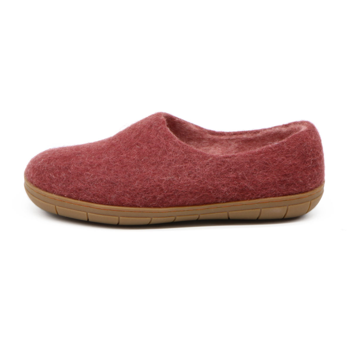 Womens Victoria Wool House Shoe with Rubber Sole