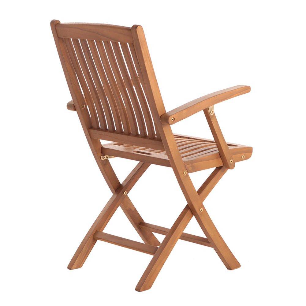 Telluride Oiled Teak Outdoor Patio Folding Chair with Arm Rests