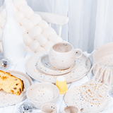 White Stoneware Ceramic Dinner Plates 11", Set of 6