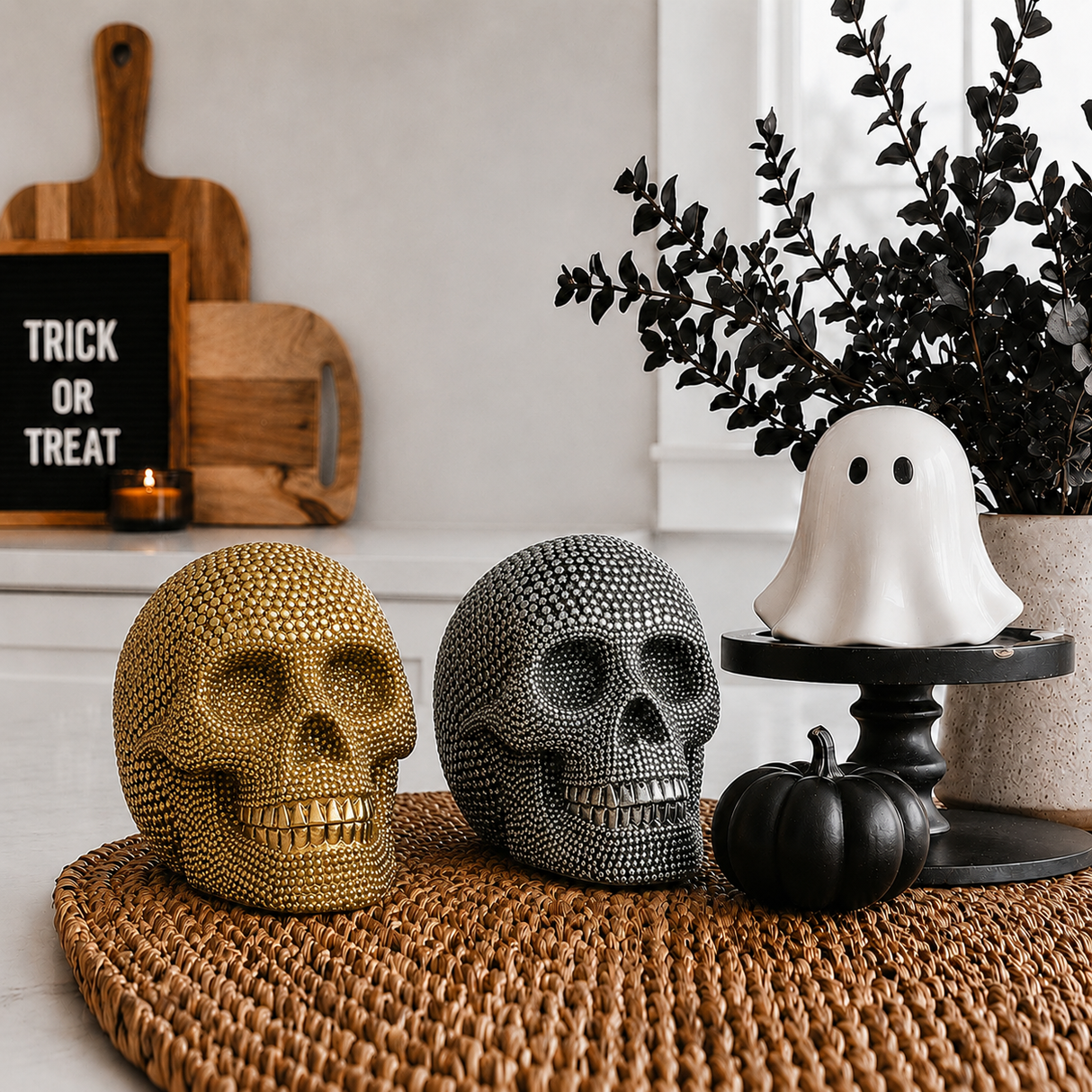 Tabletop Skull Statue