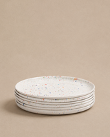 Set of 6 White Salad Plates 8.9" stoneware ceramic — Party Collection