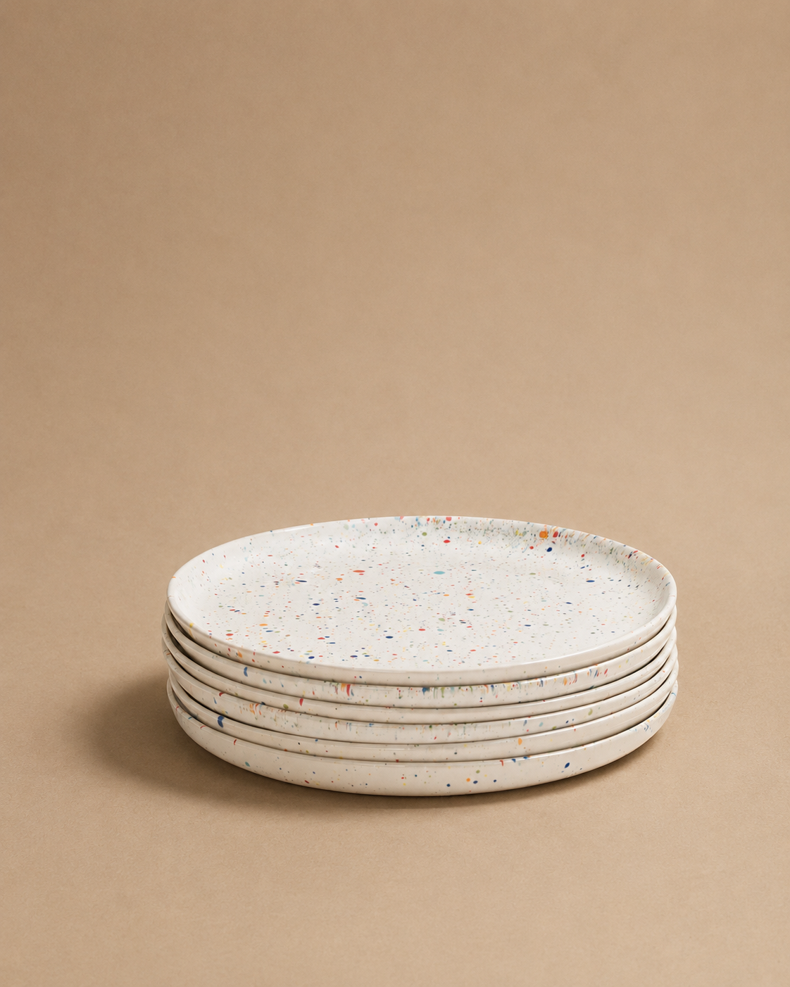 Set of 6 White Dinner Plates 11" stoneware ceramic — Party Collection