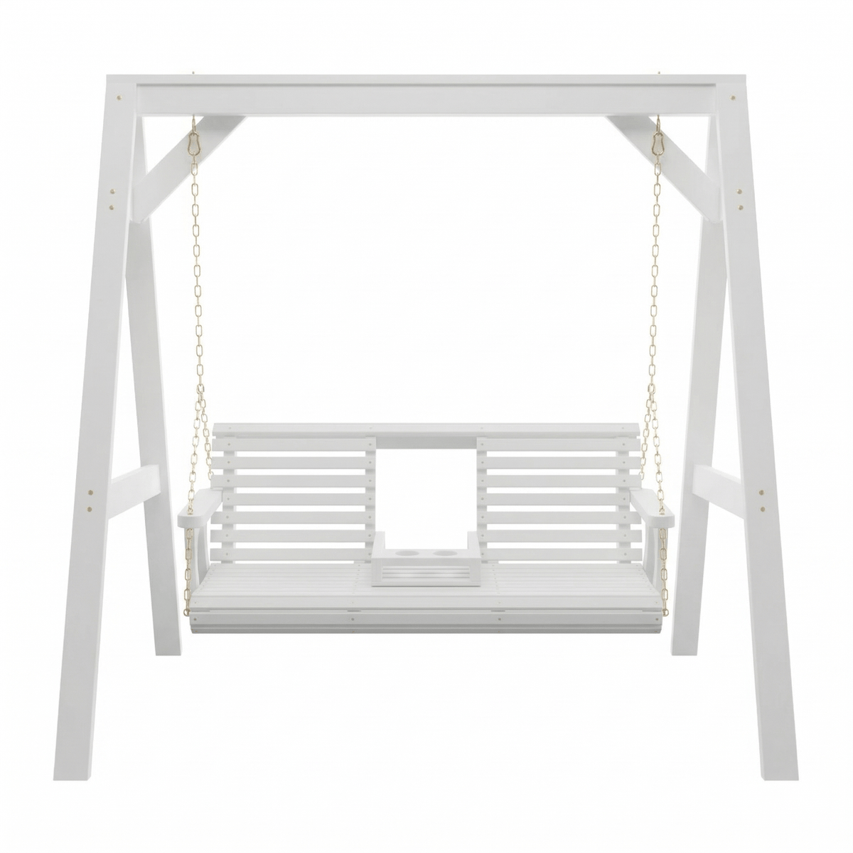 Amish Casual Console Porch Swing with A-Frame Stand