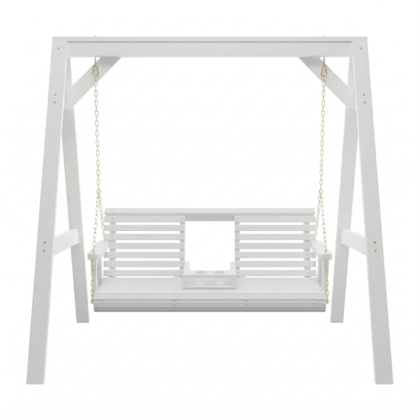 Amish Casual Console Porch Swing with A-Frame Stand