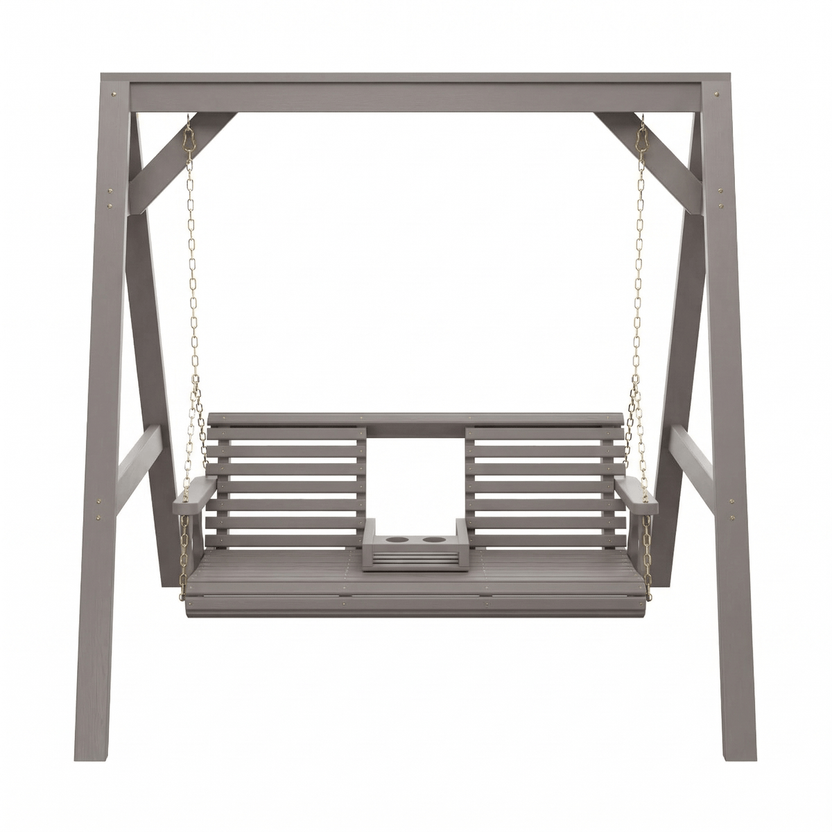 Amish Casual Console Porch Swing with A-Frame Stand