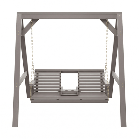 Amish Casual Console Porch Swing with A-Frame Stand