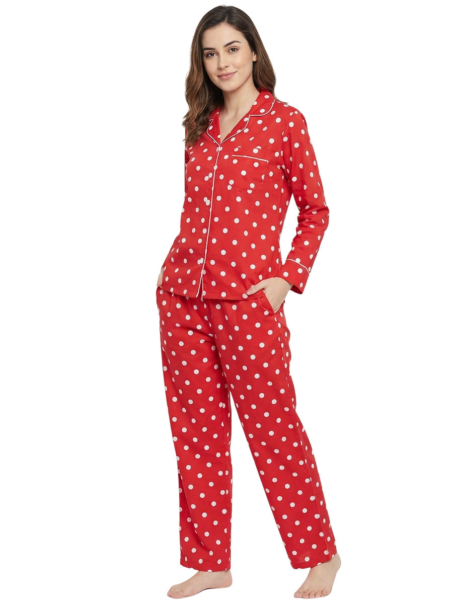 Womens Poplin Pajama Set