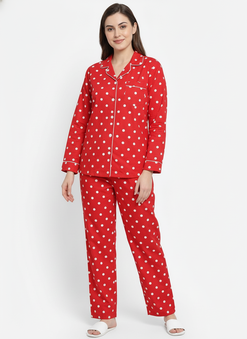 Womens Poplin Pajama Set