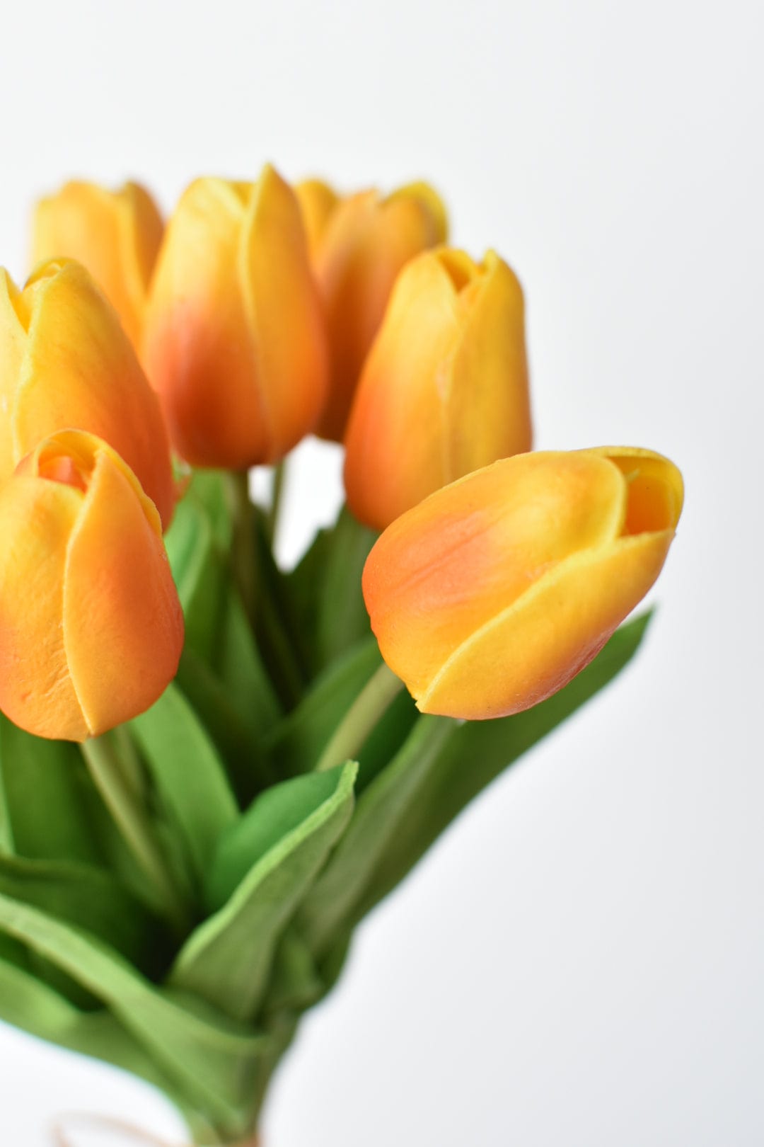 13.5" Faux Real Touch Orange/Yellow Tulip Bundle : 12 Stems