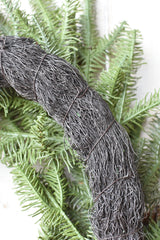 24" Faux Green Spruce Real Touch Wreath w/Faux Pinecones