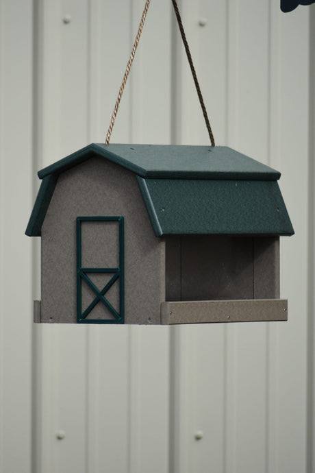 Poly Lumber Mini Barn Large Handcrafted Hanging Bird feeder