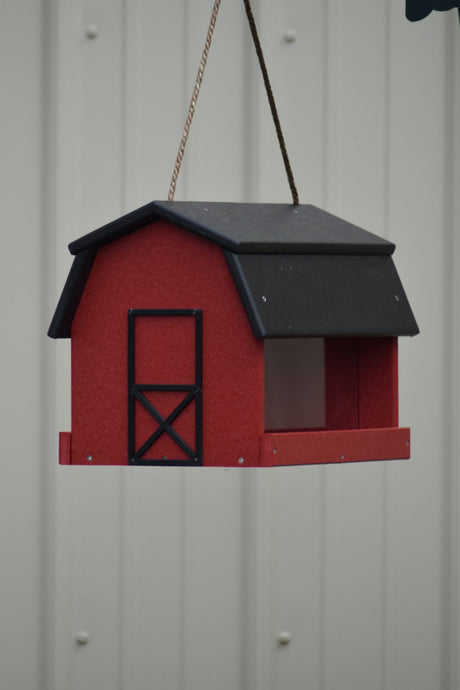 Poly Lumber Mini Barn Large Handcrafted Hanging Bird feeder