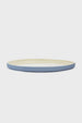 Handmade Blue Porcelain Dinner Plates. Forget-me-not/Chocolate