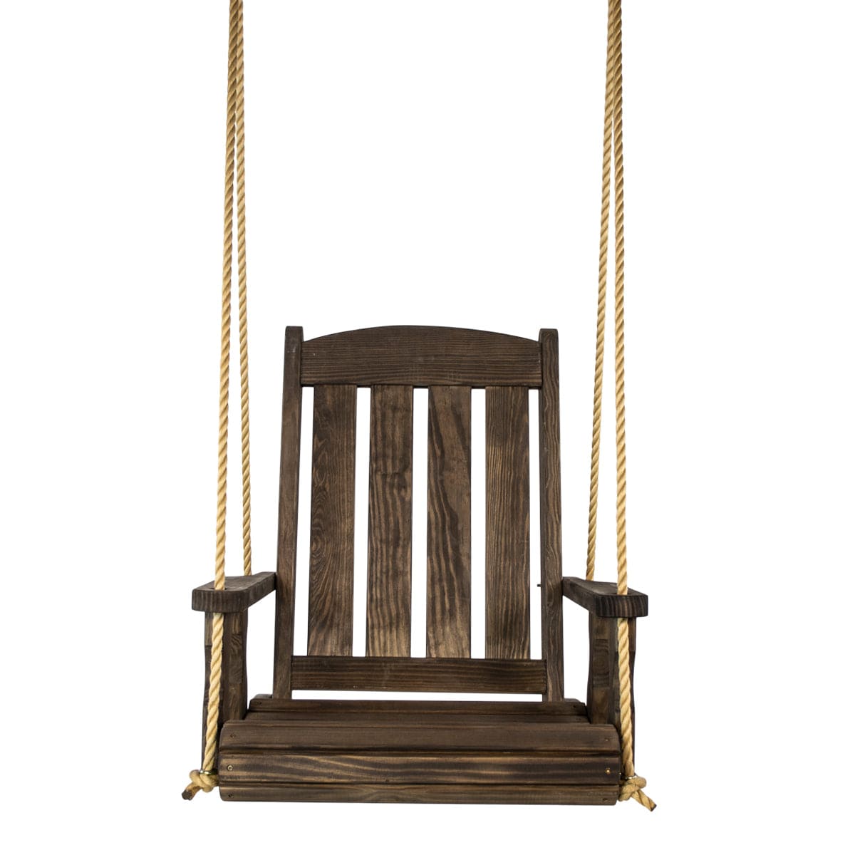 Outdoor Wood Swing Chair - Dark Walnut
