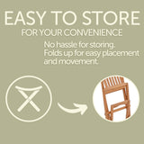 Emmett Natural Teak Indoor/Outdoor Folding Bar Stool