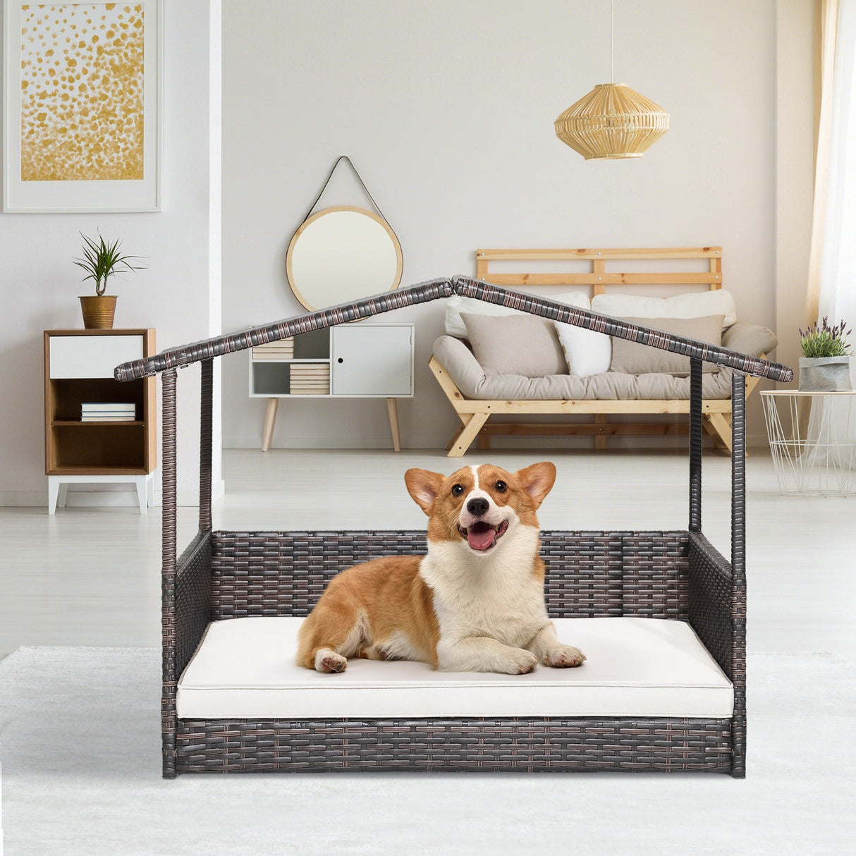 Outdoor Wicker Dog House