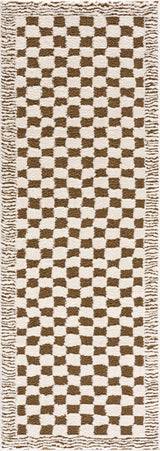 Leryn Brown & White Checkered Area Rug