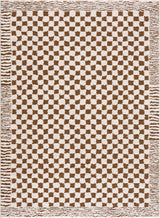 Leryn Brown & White Checkered Area Rug