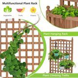 Solid Wood Raised Garden Bed with Trellis