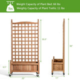 Solid Wood Raised Garden Bed with Trellis