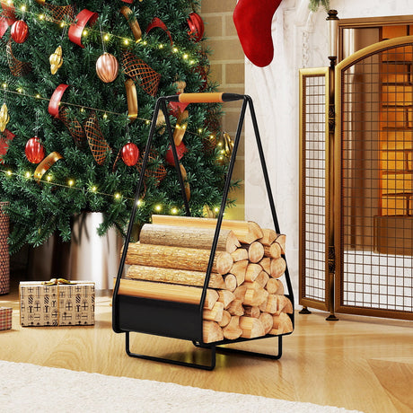 Metal Log Holder with Handle