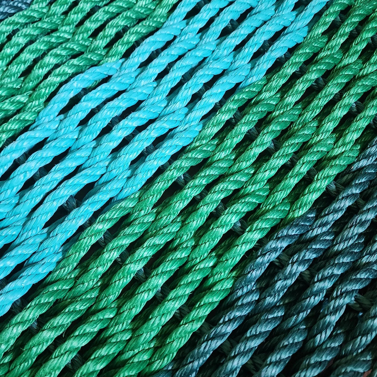 Table Green Roping Five Stripe Rope Mat Hunter Green, Green, Teal – Plow & Hearth