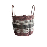 Burgundy, Gray & Black Five Stripe Rope Basket