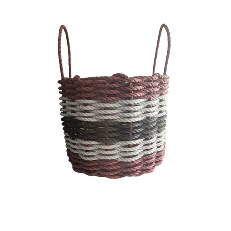 Burgundy, Gray & Black Five Stripe Rope Basket