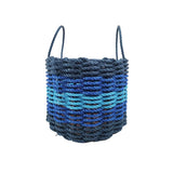 Five Stripe Rope Storage Basket Navy Blue, Blue, Light Blue