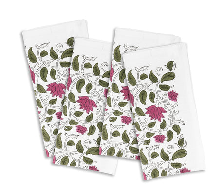 Pink Floral Napkins Set of 4
