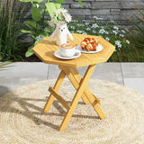 Teak Wood Octagon Side Table