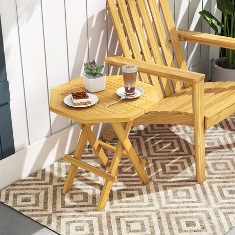 Teak Wood Octagon Side Table