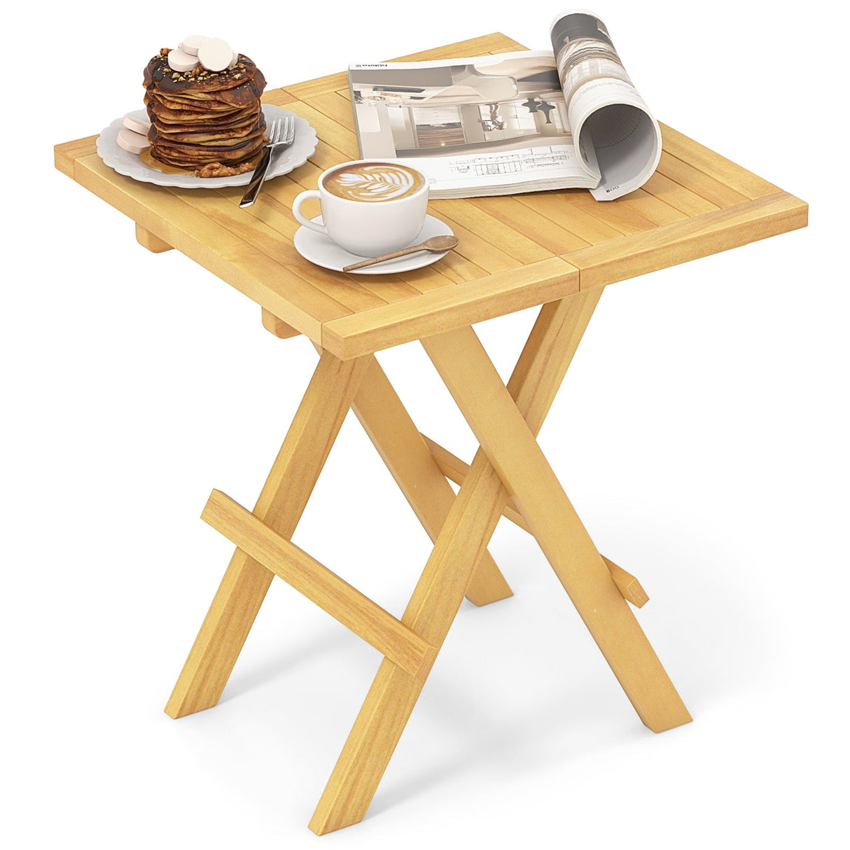 Teak Wood Square Side Table