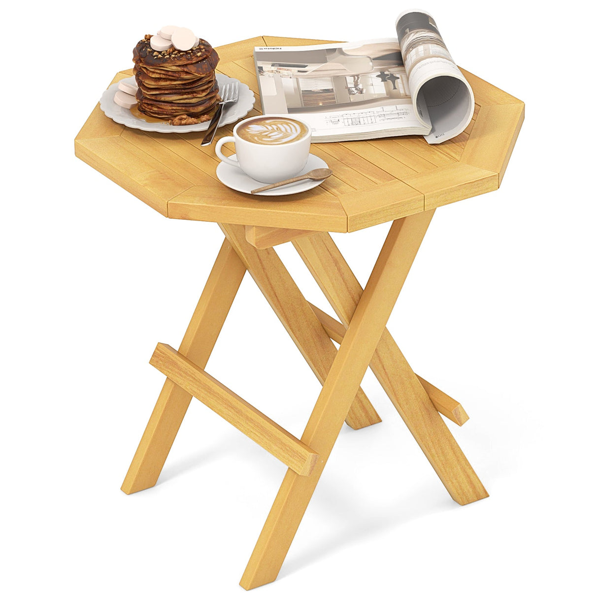 Teak Wood Octagon Side Table
