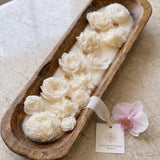 Four Seasons Floral Wooden Dough Bowl Candle