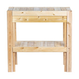 2 Tier Adjustable Cedar Wood Garden Storage Shelves