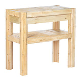 2 Tier Adjustable Cedar Wood Garden Storage Shelves