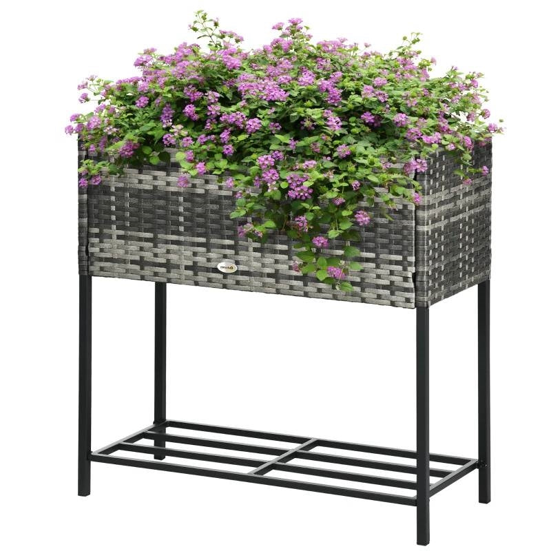 Rattan Wicker Raised Garden Bed