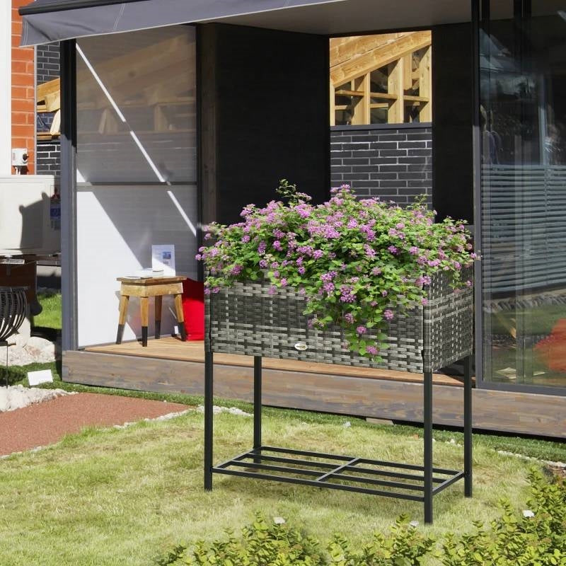Rattan Wicker Raised Garden Bed
