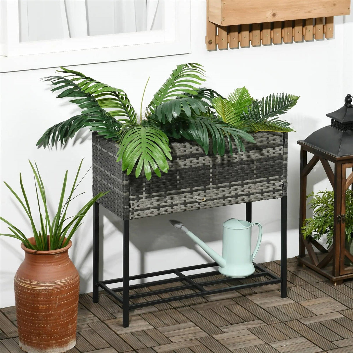 Rattan Wicker Raised Garden Bed