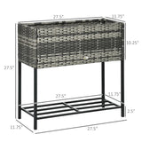 Rattan Wicker Raised Garden Bed