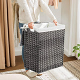 Grey Rattan Plastic Laundry Hamper